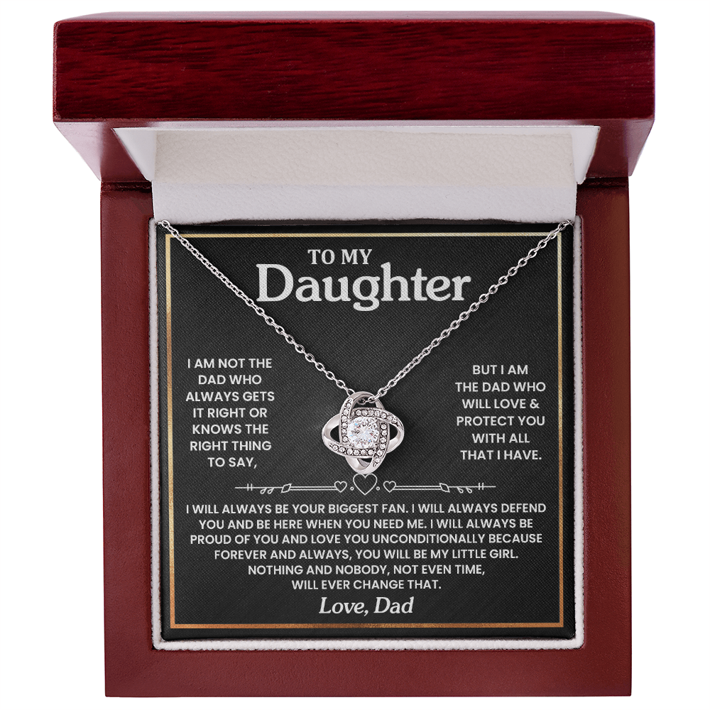Daughter - Dad - Biggest Fan - Love Knot Necklace