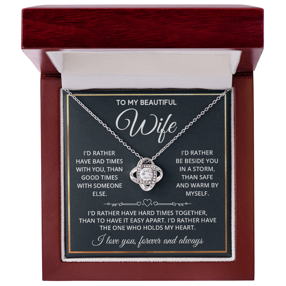 DS-1509039 - Wife  - I'd Rather have - Love Knot Necklace