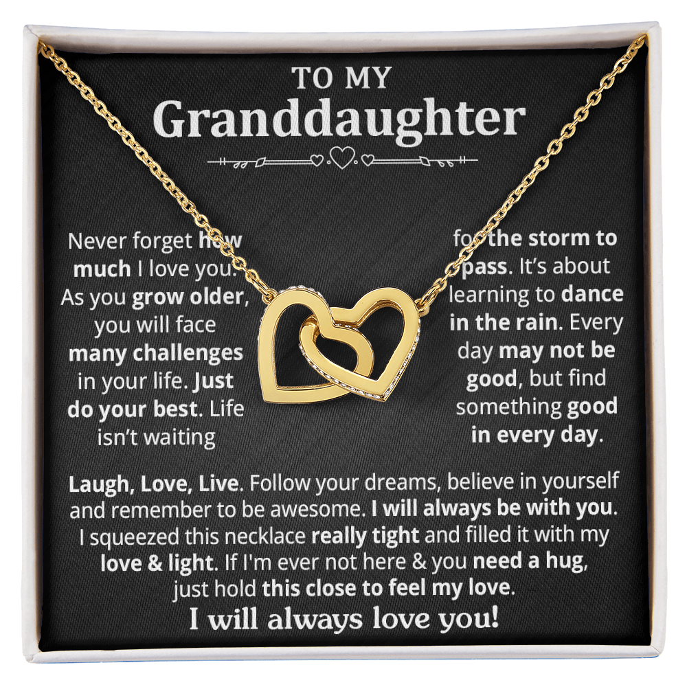 Granddaughter - As you grow older - Interlocking Hearts Necklace