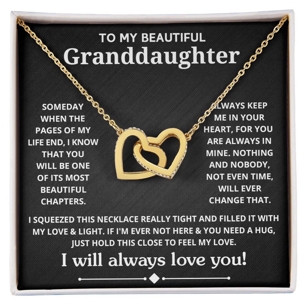 DS-1508261 - Interlocking Hearts Necklace - Black