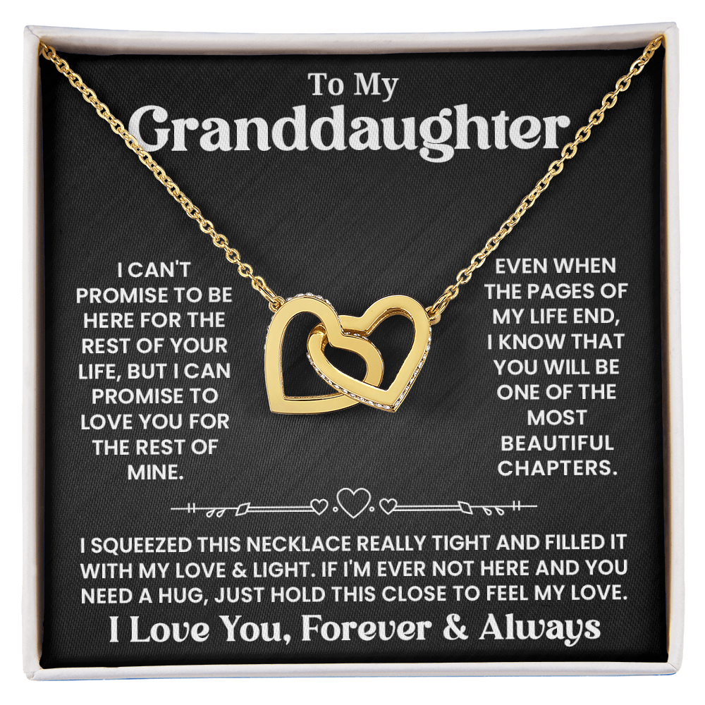 Granddaughter - Even when - Interlocking Hearts Necklace