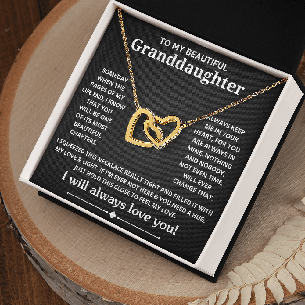 DS-1508261 - Interlocking Hearts Necklace - Black