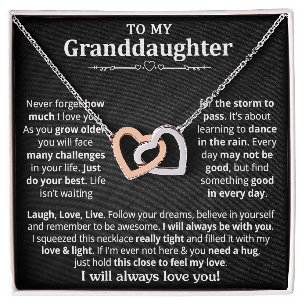 Granddaughter - As you grow older - Interlocking Hearts Necklace