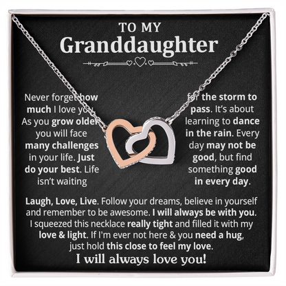 Granddaughter - As you grow older - Interlocking Hearts Necklace