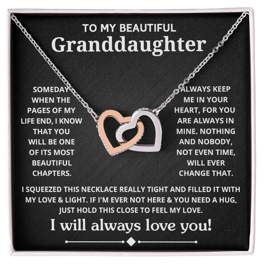 DS-1508261 - Interlocking Hearts Necklace - Black