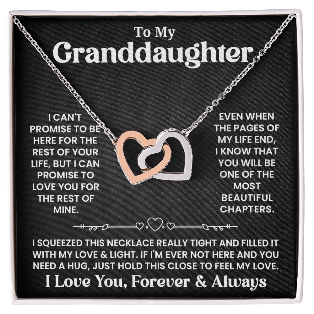Granddaughter - Even when - Interlocking Hearts Necklace