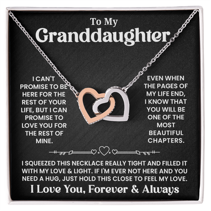 Granddaughter - Even when - Interlocking Hearts Necklace