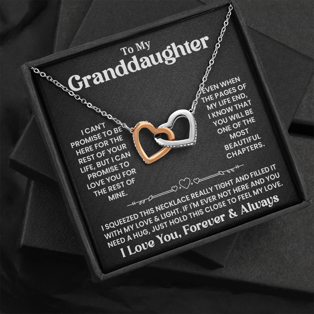Granddaughter - Even when - Interlocking Hearts Necklace