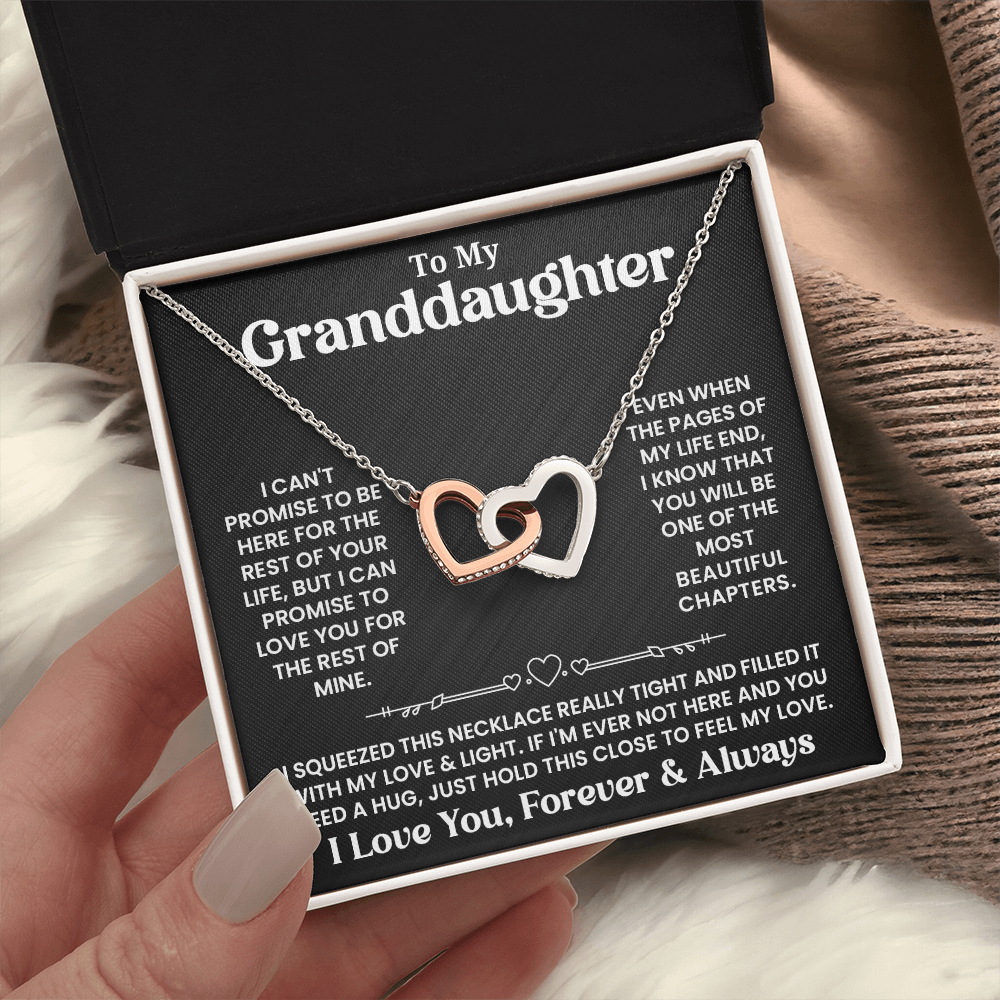 Granddaughter - Even when - Interlocking Hearts Necklace