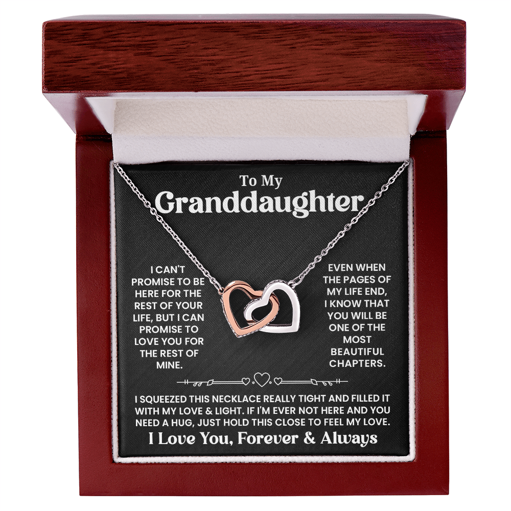 Granddaughter - Even when - Interlocking Hearts Necklace