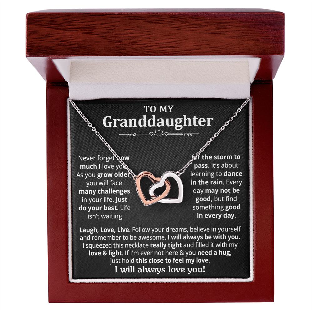 Granddaughter - As you grow older - Interlocking Hearts Necklace