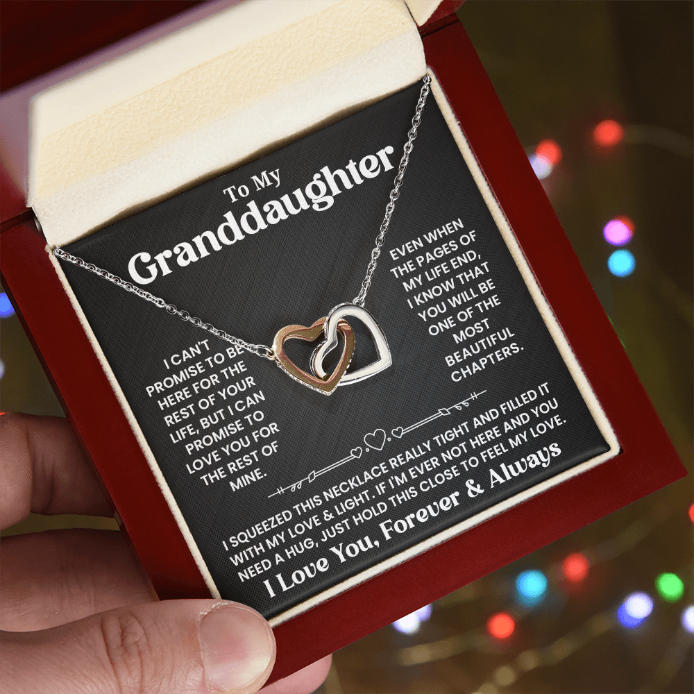 Granddaughter - Even when - Interlocking Hearts Necklace