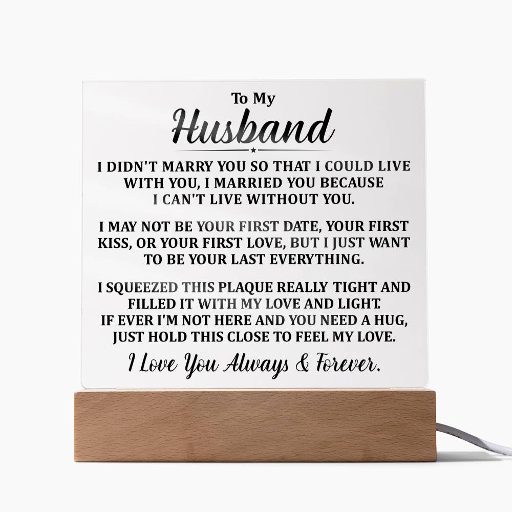 To My Husband I Love You Forever Wedding Anniversary Gifts for Husband from Wife, Birthday Gifts for Husband Acrylic Plaque from Wife