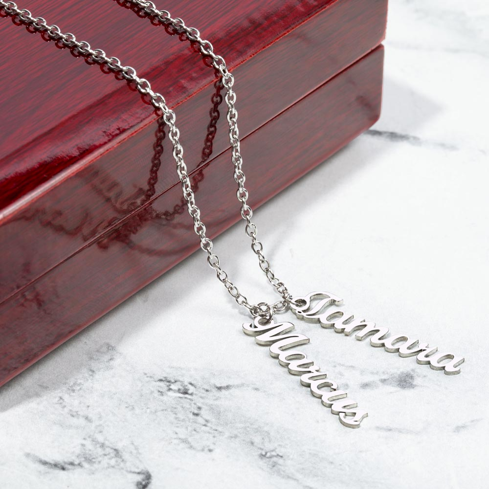 To My Wife - One Thing - Multi Vertical Name Necklace
