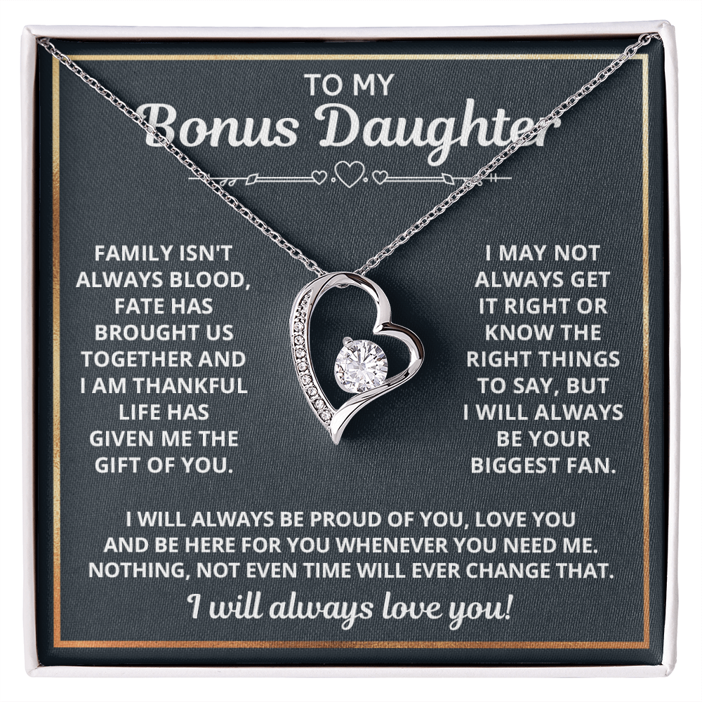 Necklace For Bonus Daughter - I May Not Always - Forever Love Necklace