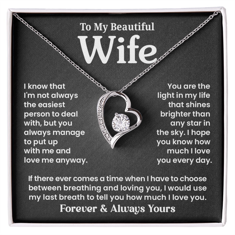 To My Wife - Breathing - Forever Love Necklace