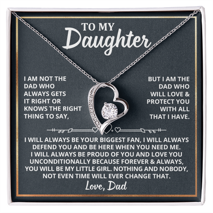 To My Daughter - I Am Not The Dad - Forever Love Necklace