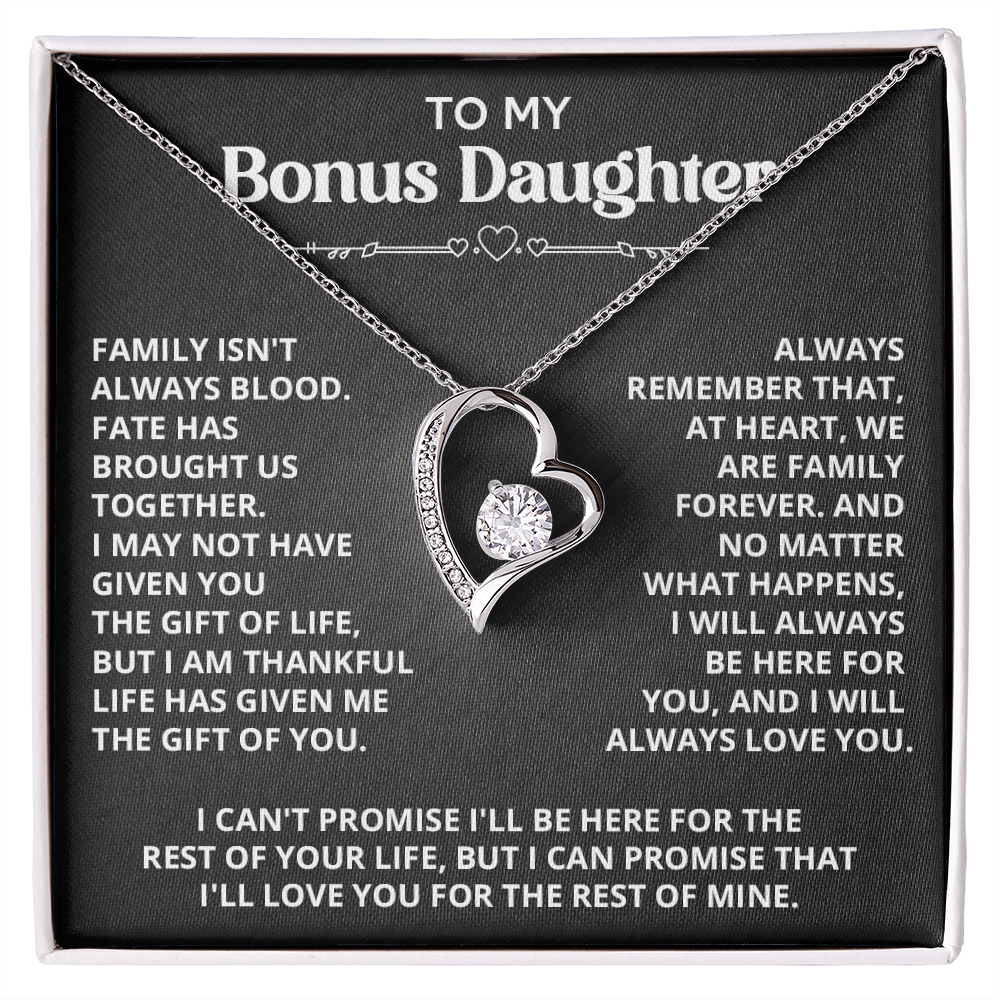 Necklace For Bonus Daughter - Forever Love Necklace - Black