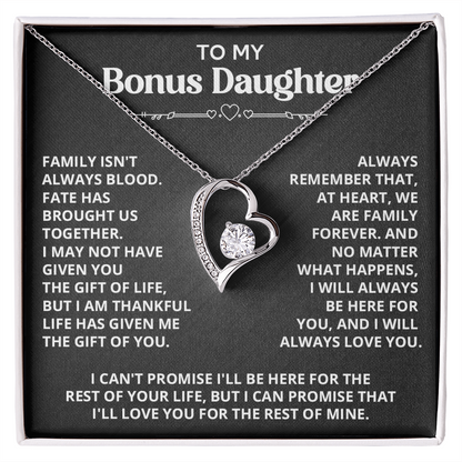 Necklace For Bonus Daughter - Forever Love Necklace - Black