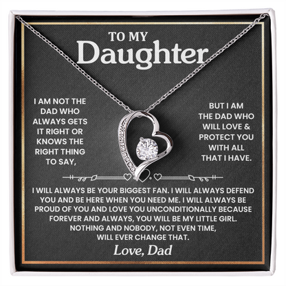 Daughter - Dad - Biggest Fan - Forever Love Necklace