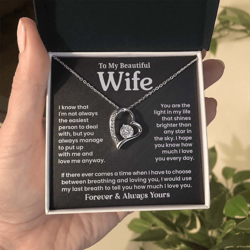 To My Wife - Breathing - Forever Love Necklace