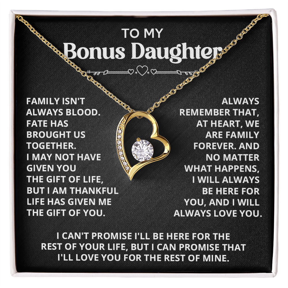 Necklace For Bonus Daughter - Forever Love Necklace - Black