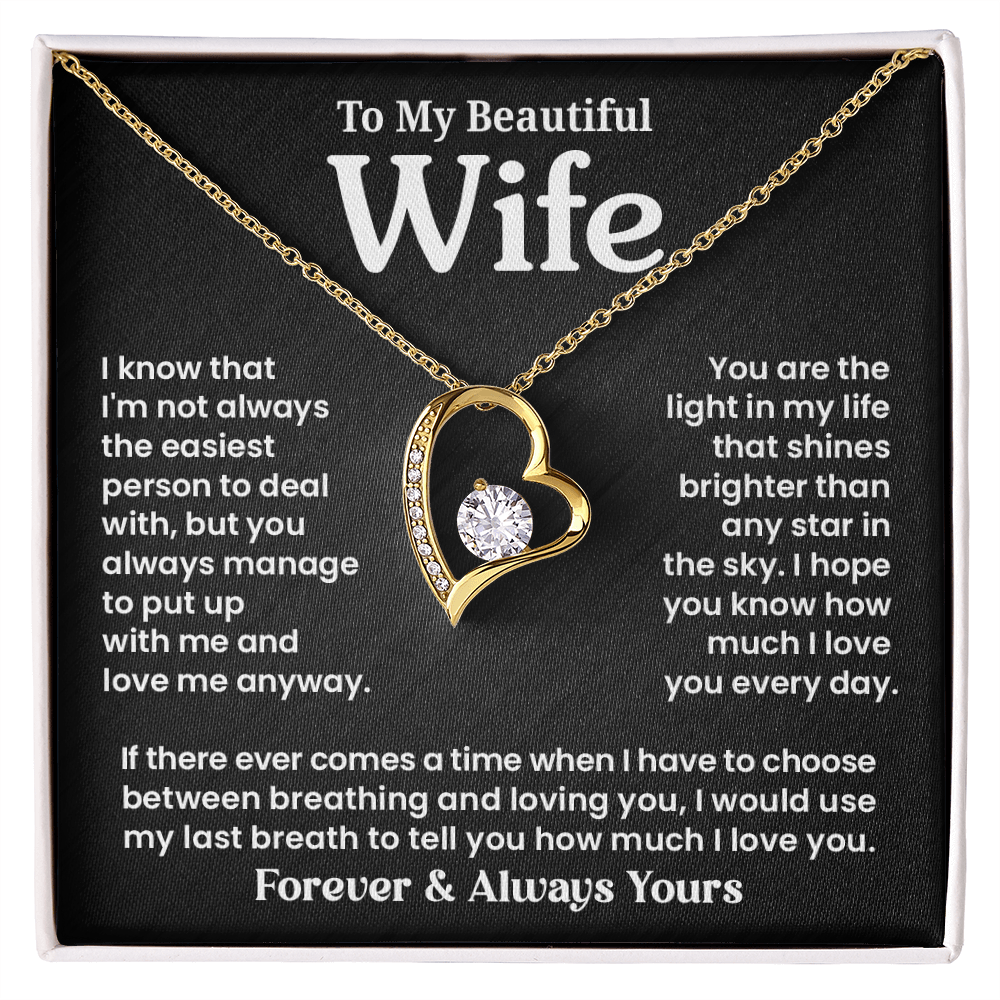 To My Wife - Breathing - Forever Love Necklace
