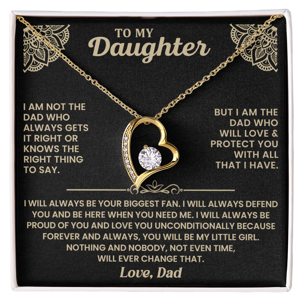 Daughter - Biggest Fan - Dad - Forever Love Necklace