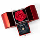 To My Daughter - A Moment - Love Knot Necklace with Red Heart Rose Box