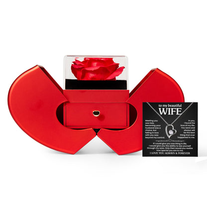 DS-48668971 - Forever Love Necklace with Red Heart Rose Box