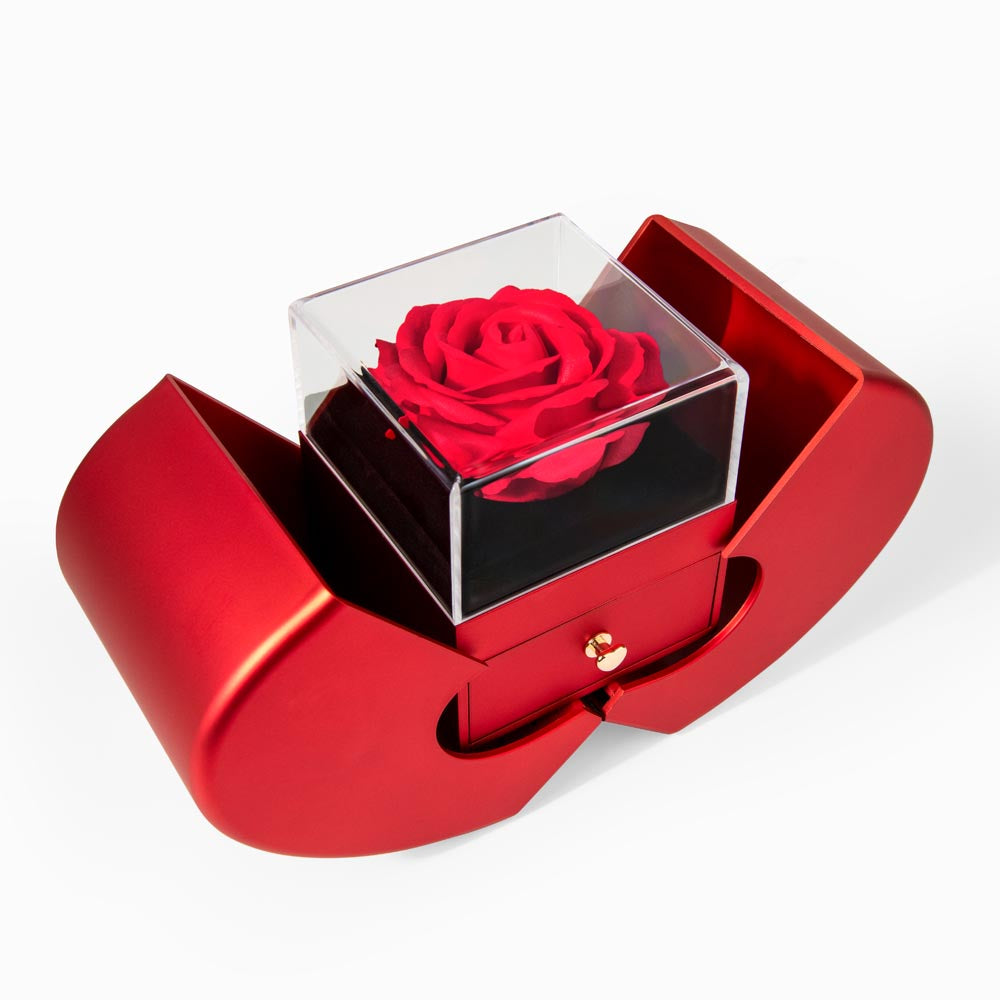 Wife Necklace From Husband with Red Heart Rose Box