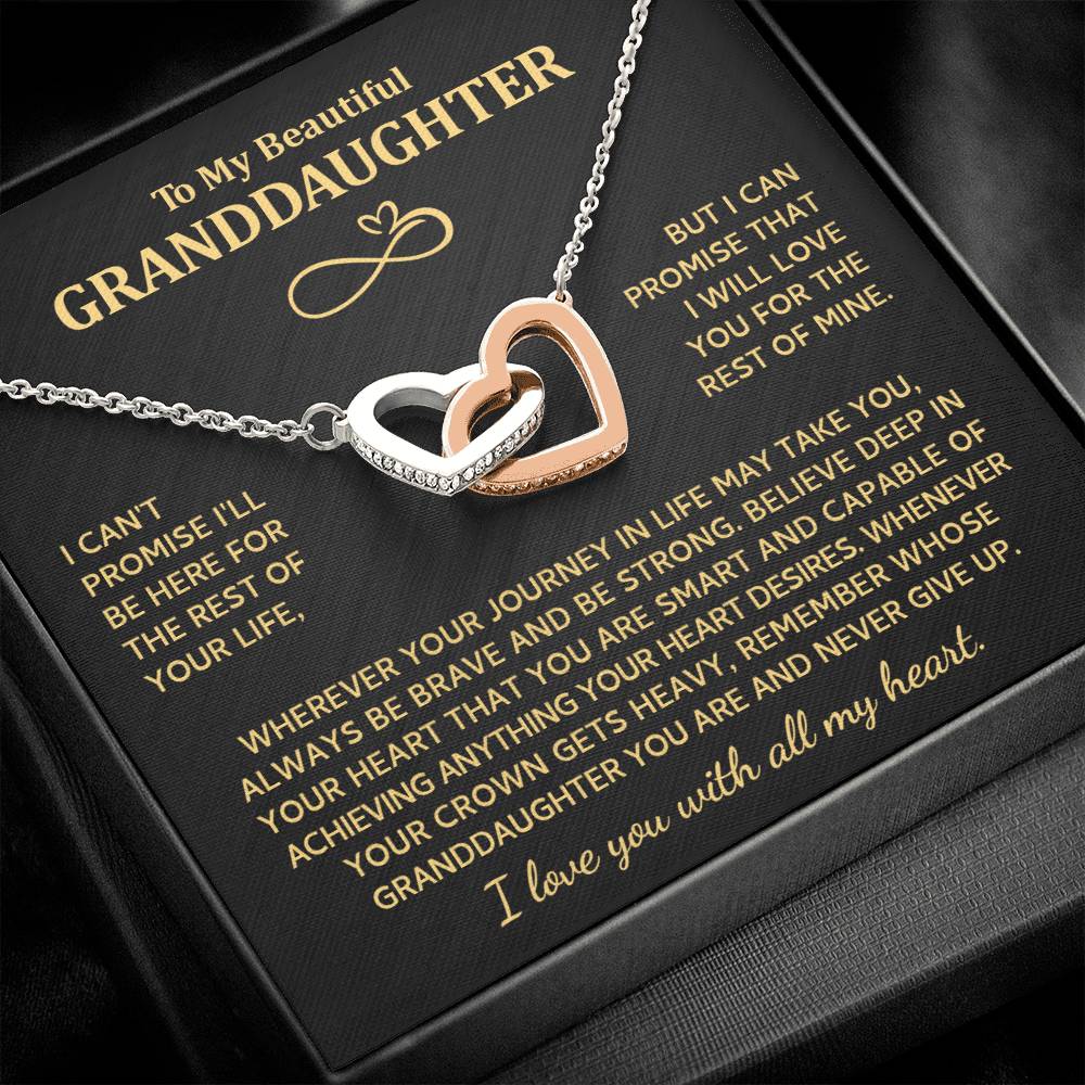 To My Granddaughter Necklace, Granddaughter Gifts From Grandma Grandmother Or Grandpa Grandfather, Jewelry Gifts For Granddaughter Birthday, Graduation, Heart Necklaces For Granddaughter