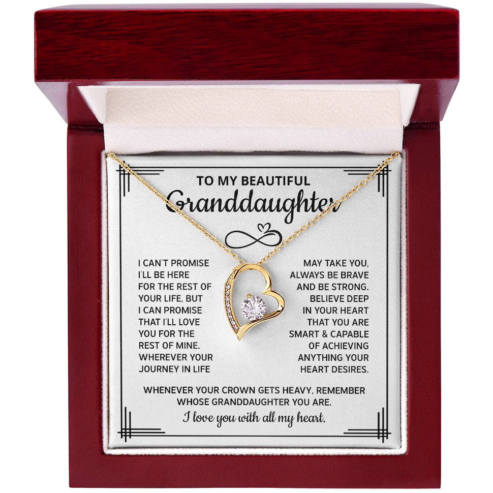 To My Granddaughter Necklace From Grandpa, Granddaughter Gifts From Grandpa Grandfather Or Grandma Grandmother, Jewelry Gifts For Granddaughter Birthday Gifts, Forever Love Necklace For Granddaughter