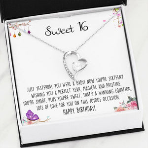 Sweet 16 Gift Necklace: 16th Birthday, Daughter, Granddaughter, Niece