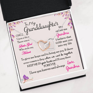 Interlocking Hearts Necklace for Granddaughter from Grandma